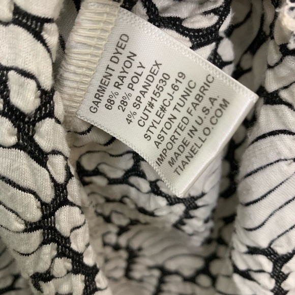 Tianello by Steve Barraza knit long sleeve mini dress asym hem black white XS - Picture 4 of 10